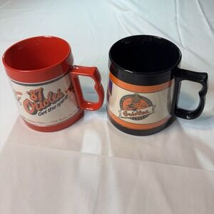 Baltimore Orioles Vintage Plastic Beer Mugs by ThermoServ 1970s/80s Collectible